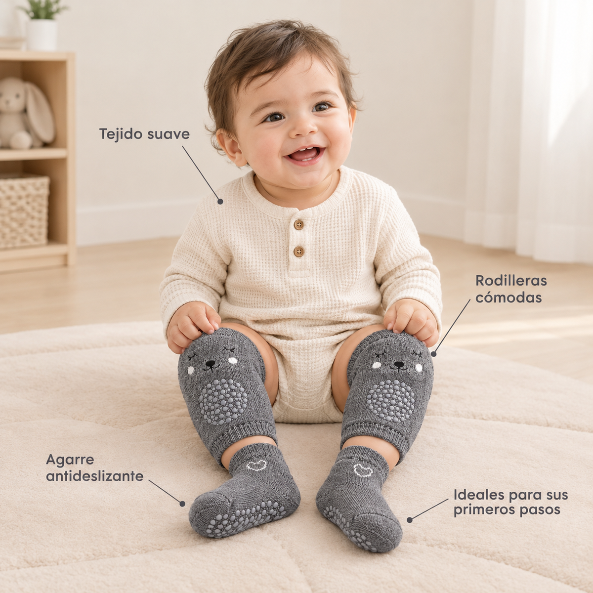 Set Calcetines y Rodilleras para Bebés Pasitos™